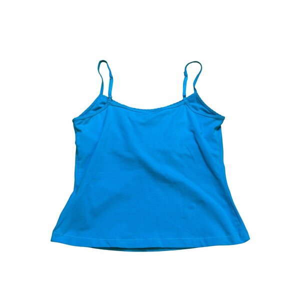 90S Y2K Route 66 Blue Cropped Cami‎ Shelf Bra L - Picture 2 of 5